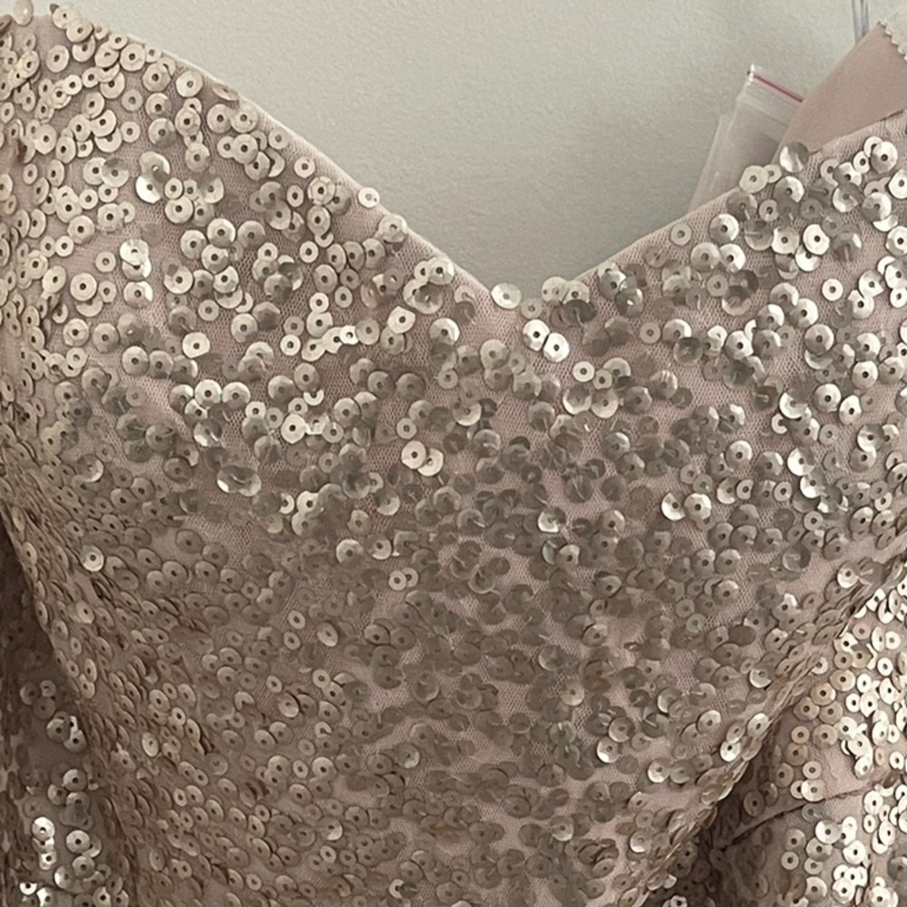 Dessy Collection Sequin Sweetheart Full Length Dress NWT - Picture 4 of 4